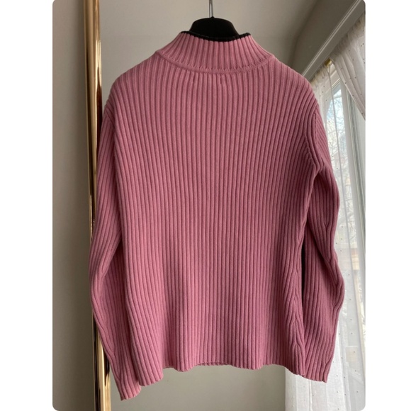 Roots 73 Half Zip Long Sleeved Sweater in Dusty Rose Pink - Racing Stripe - S/M - Picture 9 of 9